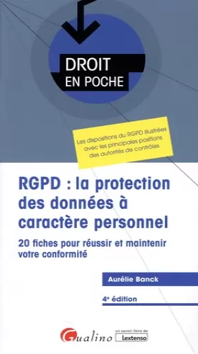 Couverture du produit · RGPD : la protection des données à caractère personnel: Fin du délai de clémence accordé par la CNIL aux entreprises le 31 mars