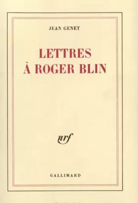 Couverture du produit · Lettres à Roger Blin