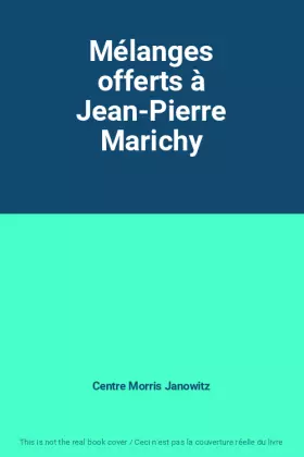 Couverture du produit · Mélanges offerts à Jean-Pierre Marichy