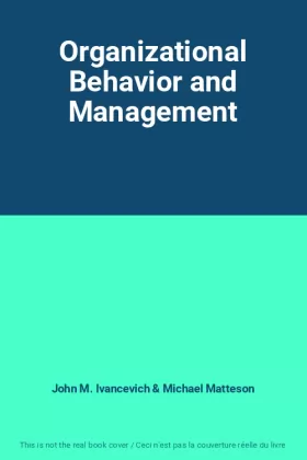 Couverture du produit · Organizational Behavior and Management