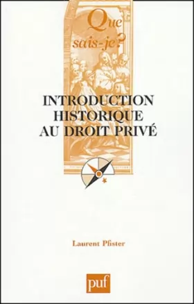 Couverture du produit · Introduction historique au droit privé