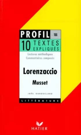 Couverture du produit · Musset : Lorenzaccio, textes expliqués