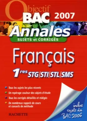 Couverture du produit · Français 1es STG/STI/STL/SMS : Annales sujets et corrigés