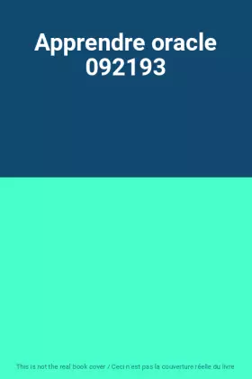 Couverture du produit · Apprendre oracle 092193