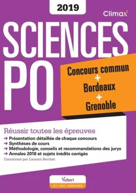 Couverture du produit · Concours Sciences Po 2019: Réussir toutes les épreuves Concours commun + Bordeaux + Grenoble