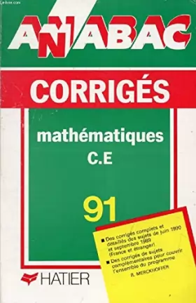 Couverture du produit · Annabac 1991, BAC Mathématiques C, E, corrigés