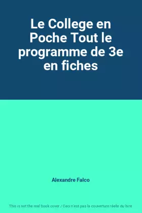 Couverture du produit · Le College en Poche Tout le programme de 3e en fiches