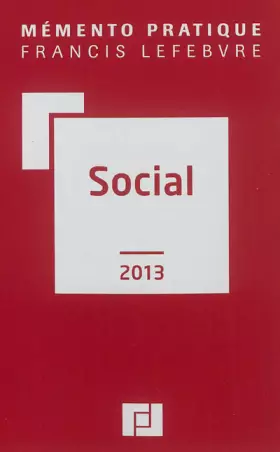 Couverture du produit · Memento social 2013