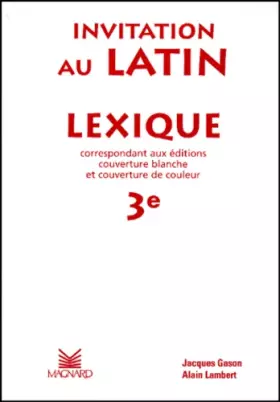 Couverture du produit · Lexique invitation au latin 3e
