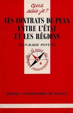 Couverture du produit · Les Contrats de plan entre l'État et les régions