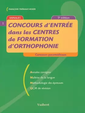 Couverture du produit · Concours d'entrée dans les centres de formation d'orthophonie