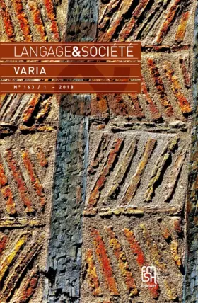Couverture du produit · Langage et Sociéte, N 163/1-2018. Varia