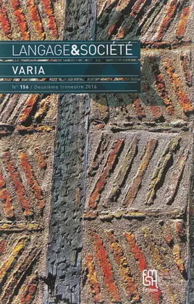 Couverture du produit · Langage & société, N° 156, deuxième trimestre 2016 : Varia