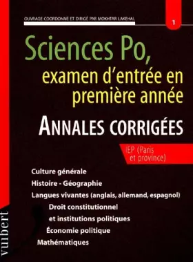 Couverture du produit · Sciences Po, examen d'entrée en première année : Annales corrigées IEP (Paris et province)