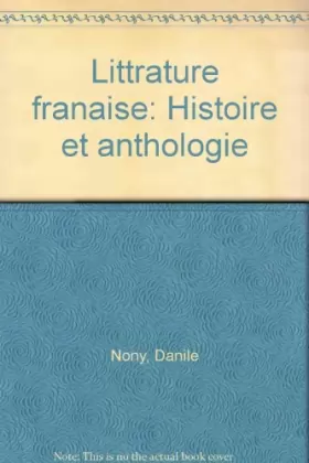 Couverture du produit · Littérature française : Histoire et anthologie
