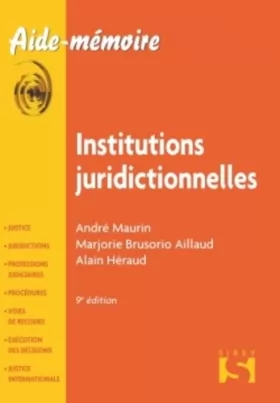Couverture du produit · Institutions juridictionnelles - 9e éd.