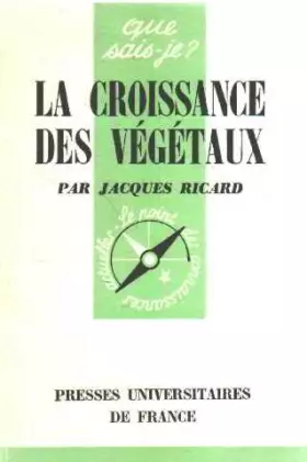Couverture du produit · La croissance des vegetaux