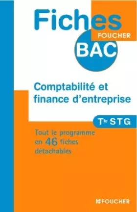Couverture du produit · Comptabilité et finance d'entreprise Tle STG (Ancienne Edition)