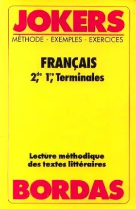 Couverture du produit · Français 2e 1e term - Lecture méthodique des textes littéraires