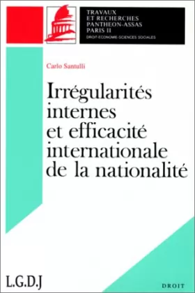 Couverture du produit · Irrégularités internes et efficacité internationale de la nationalité