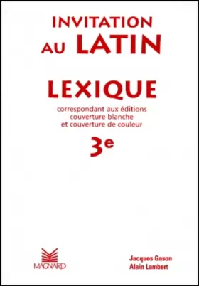 Couverture du produit · Lexique invitation au latin 3e