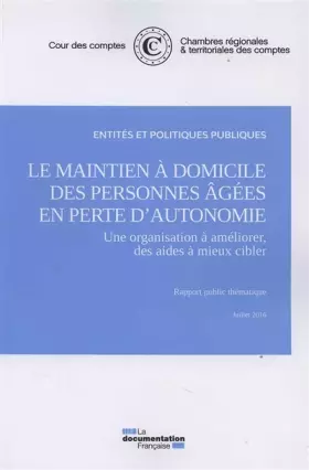 Couverture du produit · Le maintien à domicile des personnes agées en perte d'autonomie