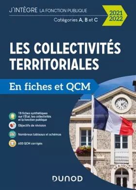 Couverture du produit · Les collectivités territoriales en fiches et QCM - 2021 2022 - Cat. A, B, C: Catégories A, B et C (2021-2022)