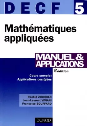 Couverture du produit · Mathématiques appliquées DECF 5 : Manuel & applications