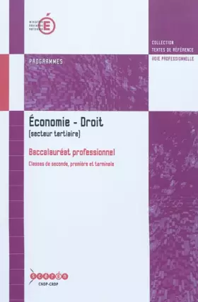 Couverture du produit · Economie-Droit Baccalauréat professionnel (secteur tertiaire): Programmes