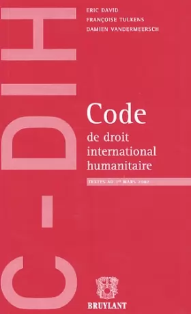 Couverture du produit · Code de Droit international humanitaire