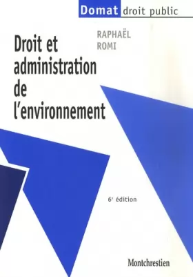 Couverture du produit · Droit et administration de l'environnement