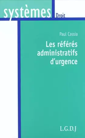 Couverture du produit · les référés administratifs d'urgence