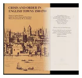 Couverture du produit · Crisis and Order in English Towns, 1500-1700: Essays in Urban History