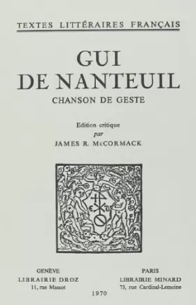 Couverture du produit · Gui De Nanteuil: Chanson De Geste