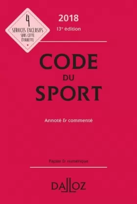 Couverture du produit · Code du sport: Annoté et commenté