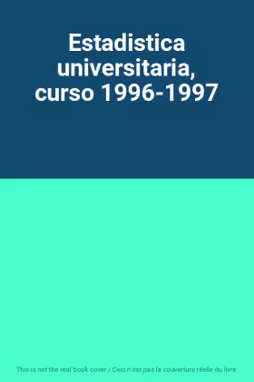 Couverture du produit · Estadistica universitaria, curso 1996-1997