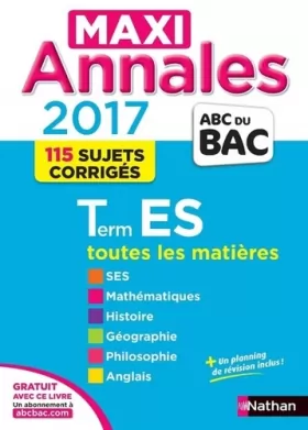 Couverture du produit · MAXI Annales ABC du BAC 2017 Term ES (28)