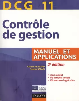 Couverture du produit · DCG 11 - Contrôle de gestion - 2e édition - Manuel et applications