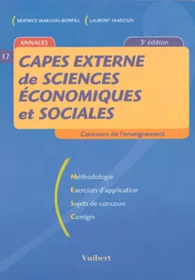 Couverture du produit · CAPES externe de Sciences Economiques et Sociales