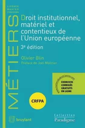 Couverture du produit · Droit institutionnel, matériel et contentieux de l'Union européenne