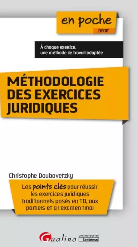 Couverture du produit · METHODOLOGIE DES EXERCICES JURIDIQUES, 2ED