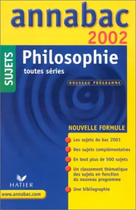 Couverture du produit · Philosophie Toutes séries. Sujets 2002