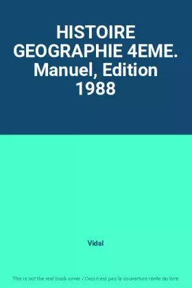 Couverture du produit · HISTOIRE GEOGRAPHIE 4EME. Manuel, Edition 1988
