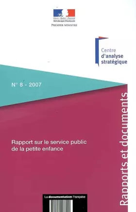 Couverture du produit · Rapport sur le service public de la petite enfance