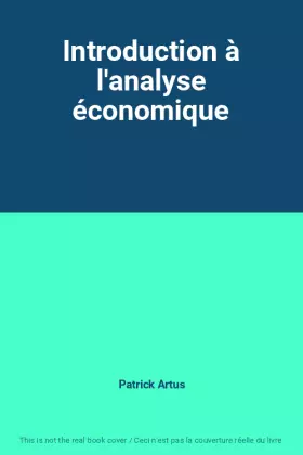 Couverture du produit · Introduction à l'analyse économique