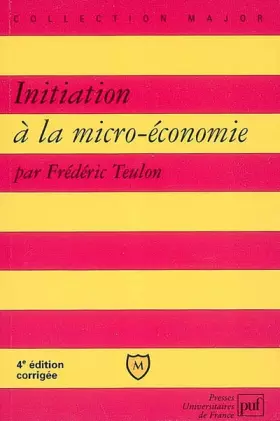 Couverture du produit · Initiation à la micro-économie