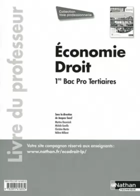 Couverture du produit · Economie et Droit 1re Bac Pro 3 ans Tetiaires - Livre du professeur