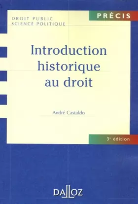 Couverture du produit · Introduction historique au droit : Edition 2006