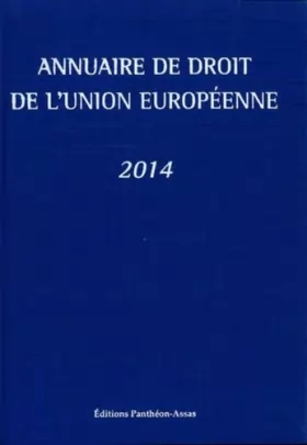 Couverture du produit · Annuaire de droit de l'union européenne 2014