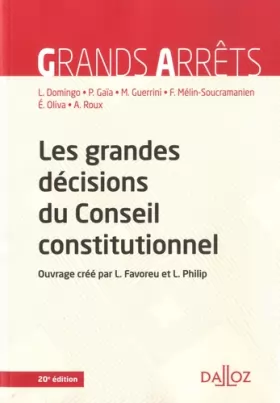 Couverture du produit · Les grandes décisions du Conseil constitutionnel. 20e éd.